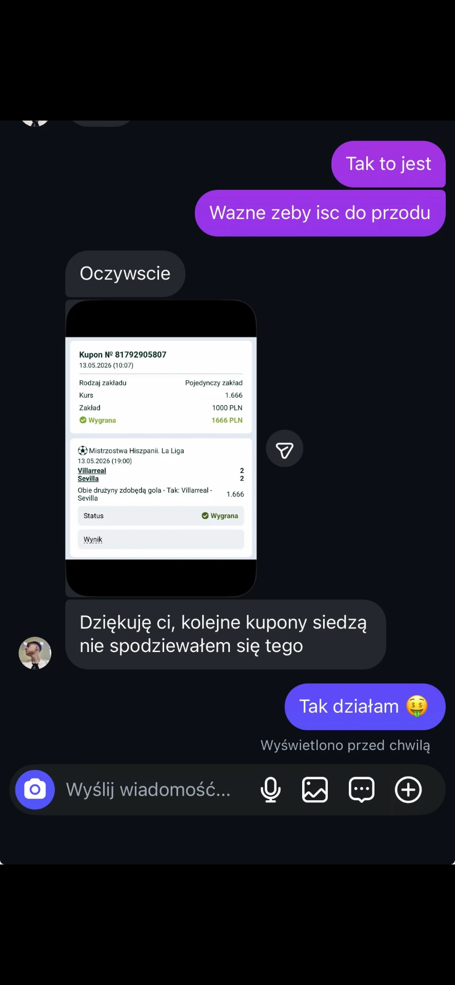 Wiadomość od klienta (Instagram): „Kolejne kupony siedzą”